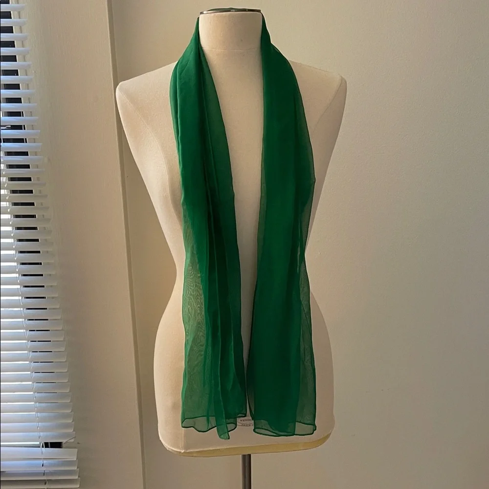Elegant Green Scarf 59 In x 21 In Polyester - Picture 2 of 3